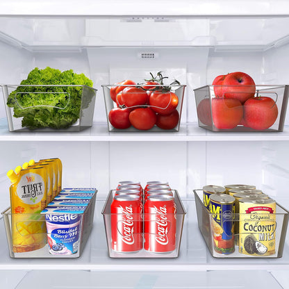 Simple Houseware 4 Pcs Kitchen Clear Bin Storage Organizer, 15" x 8" x 3.75"