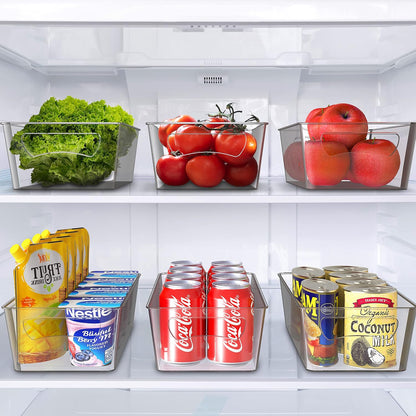 Simple Houseware 4 Pcs Pantry Clear Bin Storage Organizer, 14" x 7" x 3.75"