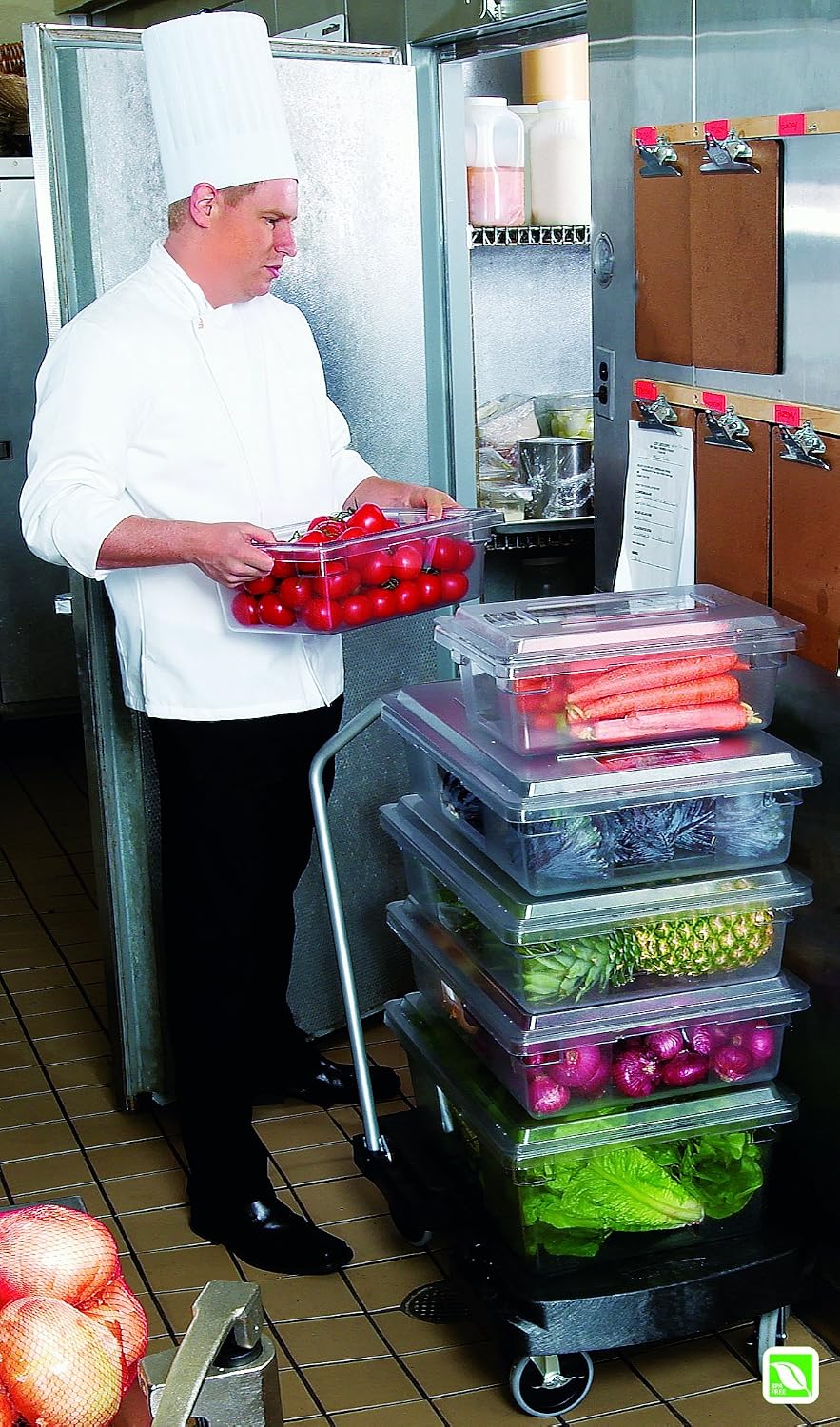 Rubbermaid Commercial Products Polycarbonate Food Storage Box/Tote, 2 Gallon, Clear, for Restaurant/Kitchen/Cafeteria