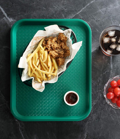 New Star Foodservice Fast Food Tray, Set of 12 (Black, 12 by 16-Inch)