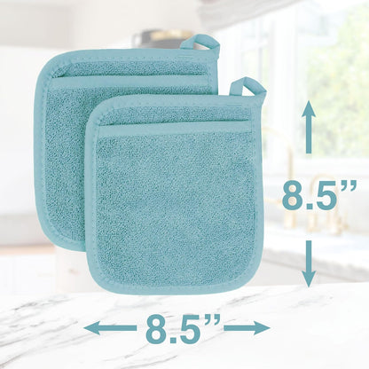 RITZ Terry Pocket Mitt & Hot Pad: Unparalleled Heat Resistant, Durable 100% Cotton – Ergonomically Designed for Optimal Grip – Easy-Care Machine Washable –, Federal Blue