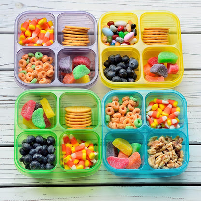 Youngever 8 Pack Bento Lunch Box, Meal Prep Containers, Reusable Plastic Divided Food Storage Container Boxes (3-Compartment)