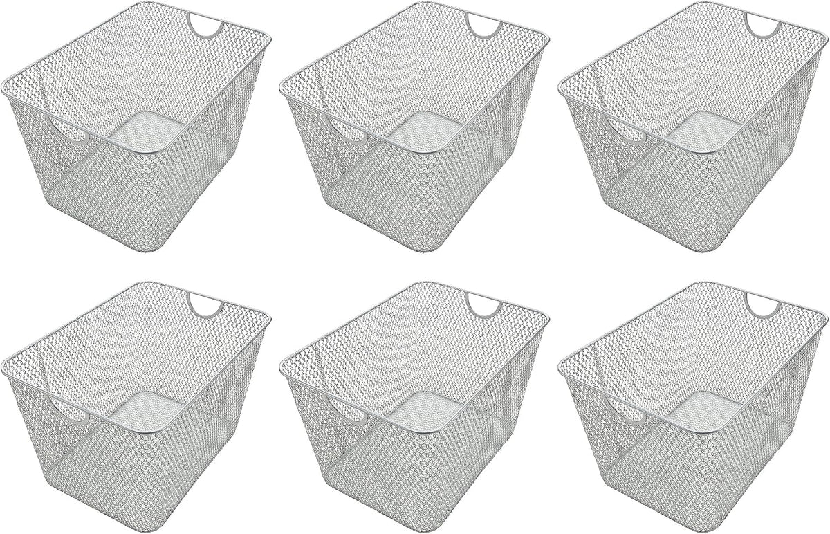 YBM HOME Kitchen Pantry Organizer Wire Basket for Shelves, Cabinets, Pantry, Countertop, Mesh Open Storage Bin Metal Basket for Organizing Food Supplies 12 x 7.8 x 5.8