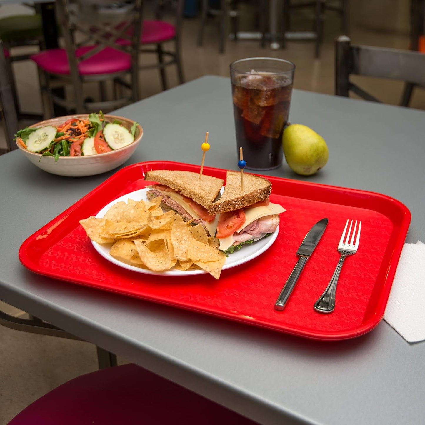 Carlisle FoodService Products Café Cafeteria Tray, Fast Food Tray for Restaurant or Commercial Use, 14" x 18", 1 Count, Black