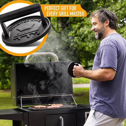 Premium Cast Iron Smash Burger Press incl. 25 Patty Paper