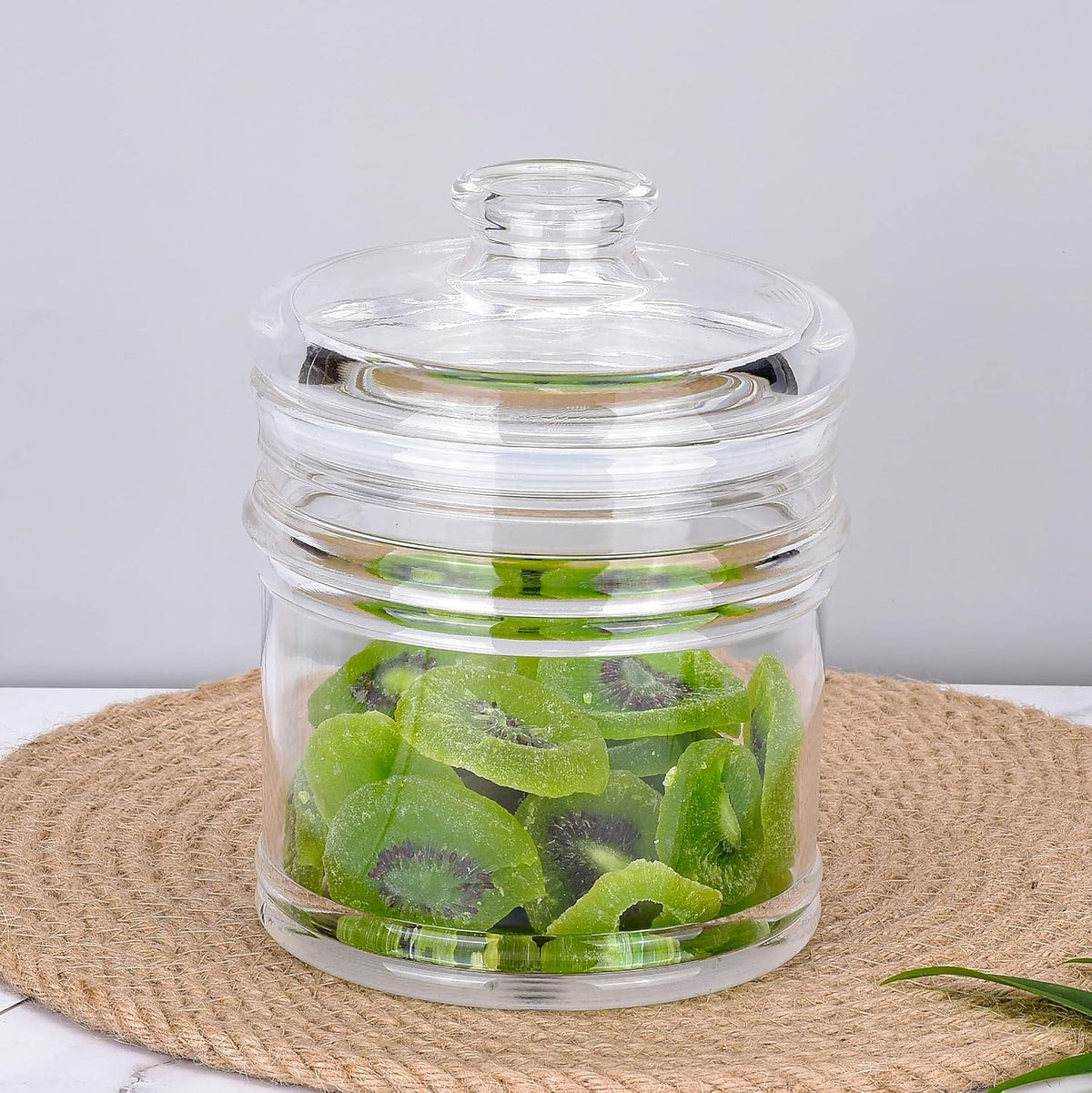 64 oz Reinforced Large Acrylic Canister with Locking Clamp, Airtight Flip Jar | Food Storage Container for Flour, Sugar, Coffee, Candy, Cookie etc