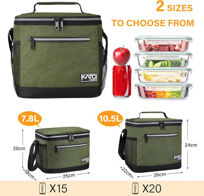 Tirrinia Insulated Lunch Box for Men/Women, Leakproof Lunch Bag for School Work, Large Lunch Tote Kids Boys Girls Student Back to School, Soft Cooler Office Picnic Beach Camping for Adults, Charcoal