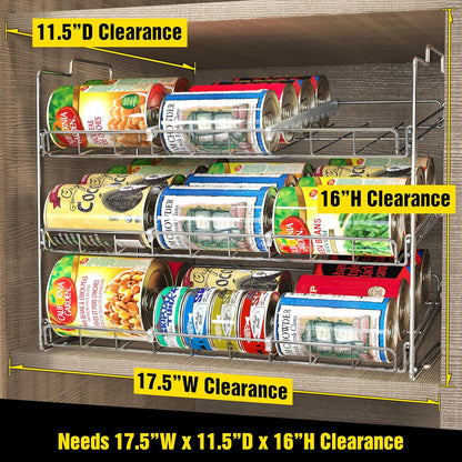 Deco Brothers Stackable Can Rack Organizer for Kitchen and Pantry, Holds Upto 36 Cans, Chrome Finish