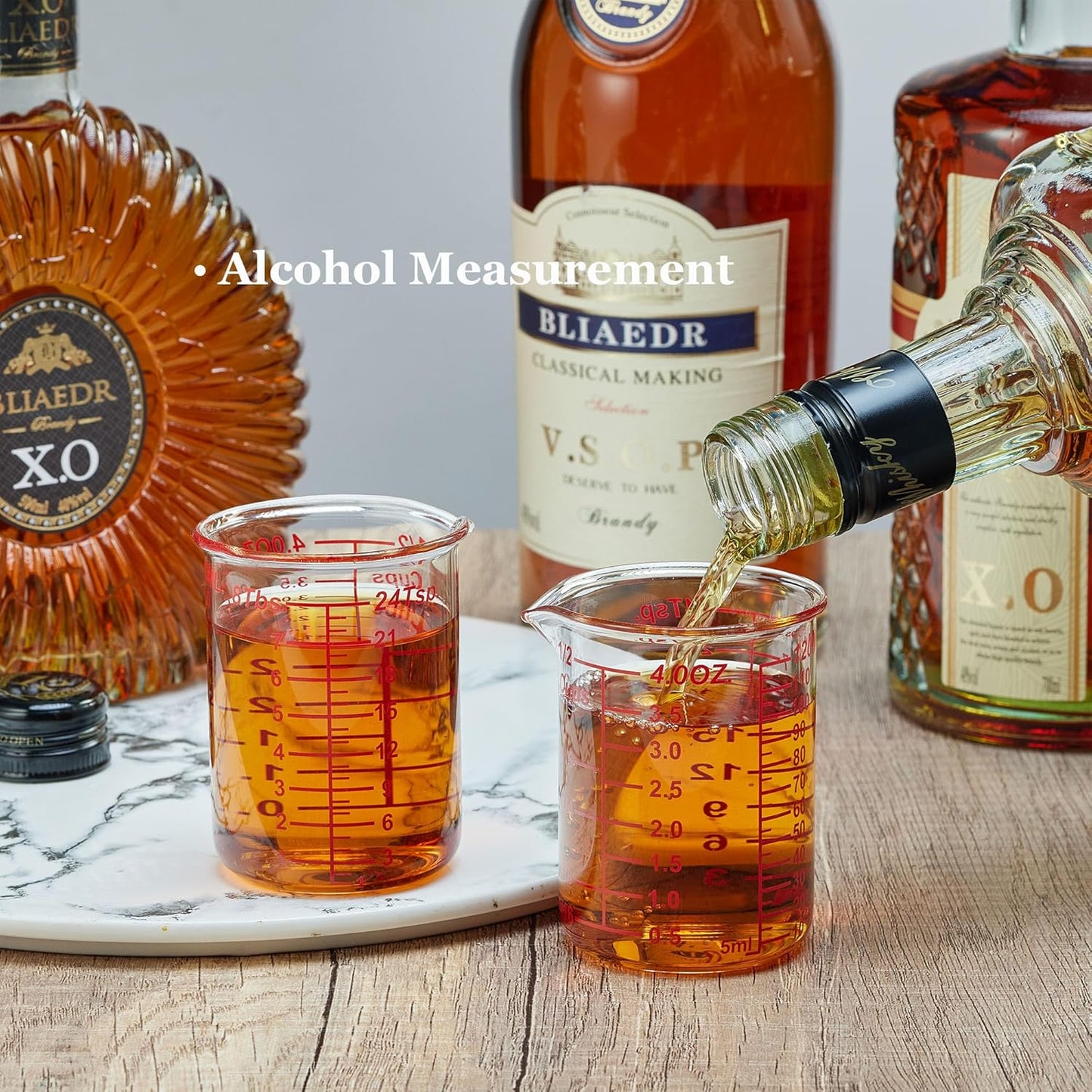 3 Piece Glass Measuring Cup Set, Includes 1/2-Cup, 1-Cup, and 2-Cup High Borosilicate Glasss Liquid Measuring Cups, Dishwasher, Freezer, Microwave, and Preheated Oven Safe, Essential Kitchen Tools