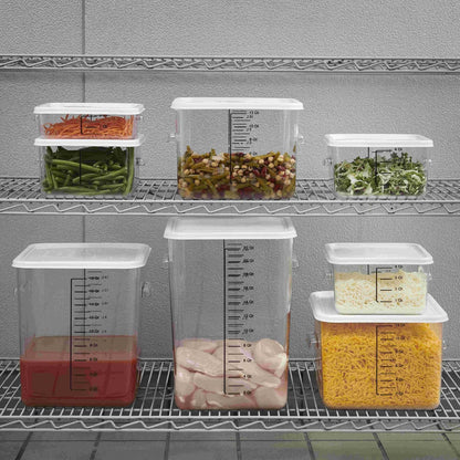 Rubbermaid Commercial Products Space Saving Square Food Storage Container 6 Quart Clear for Kitchen/Sous Vide/Meal Prep