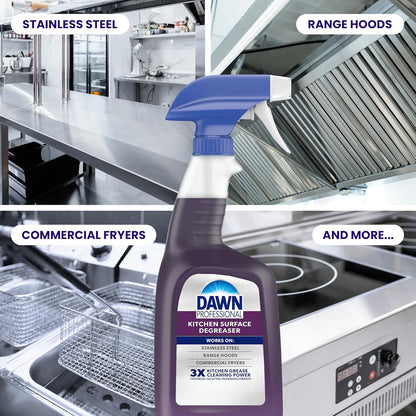 Dawn PRO Kitchen Surface Degreaser,Bulk Cleaning Spray for Oil and Grease Buildup in Commercial Kitchens,32 fl oz,(Pack of 12)