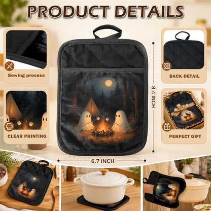 Gothic Cooking Skeleton Chef Pot Holders Heat Resistant