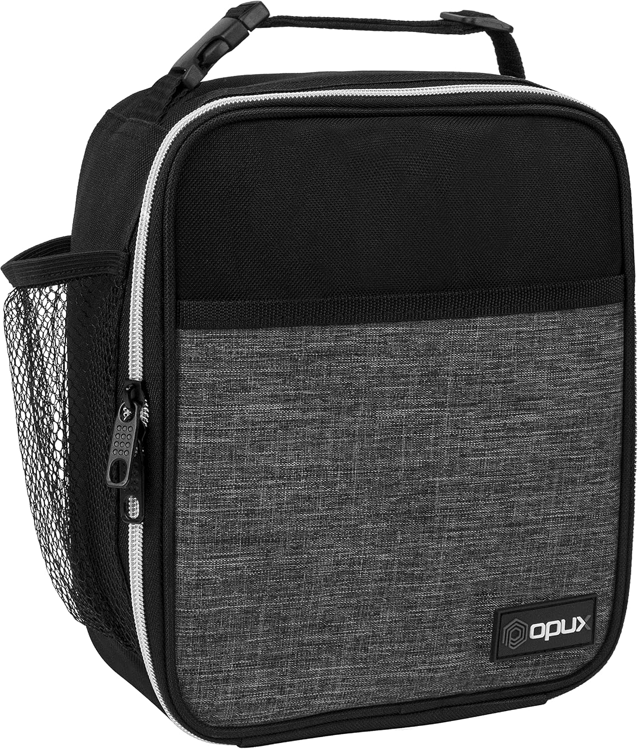 opux Premium Insulated Lunch Box, Soft School Lunch Bag for Kids Boys Girls, Leakproof Small Lunch Pail Men Women Work, Reusable Compact Cooler Tote Lunchbox for Office Adult, Black