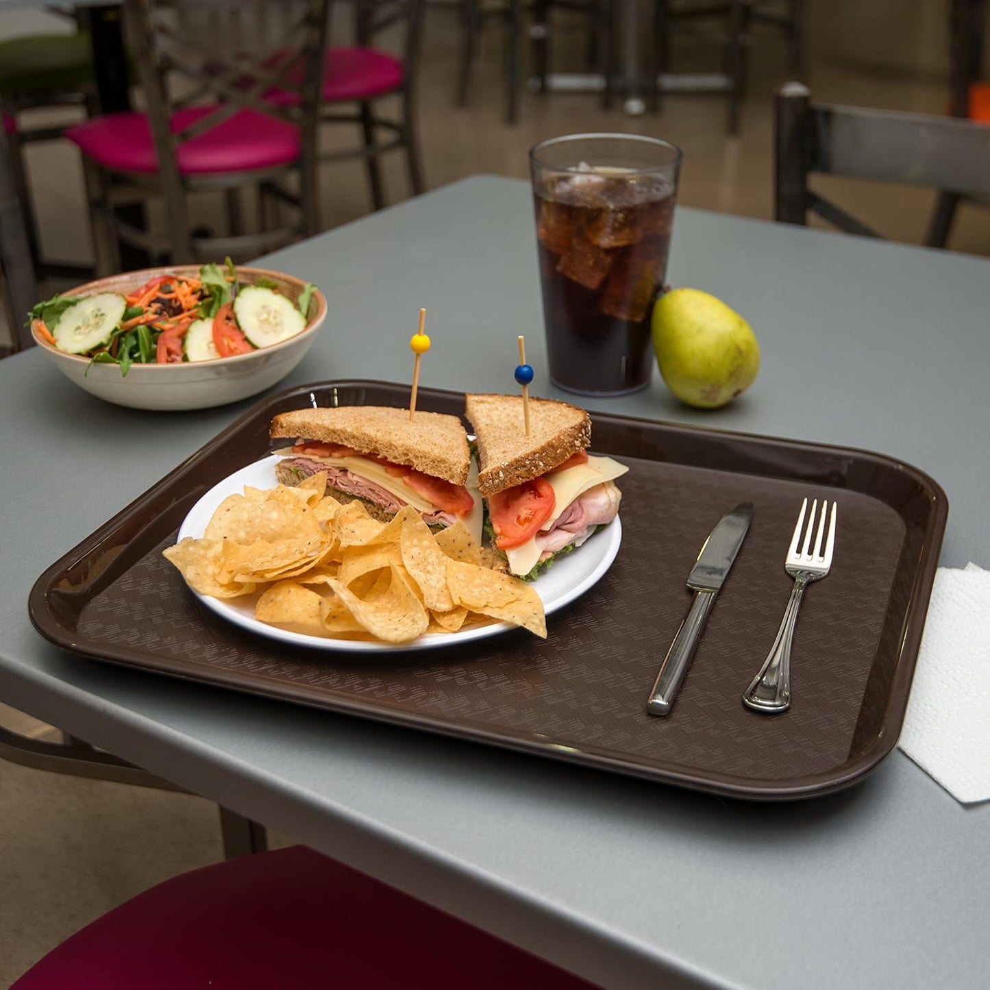 Carlisle FoodService Products Café Cafeteria Tray, Fast Food Tray for Restaurant or Commercial Use, 14" x 18", 1 Count, Black