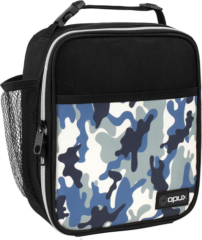 opux Premium Insulated Lunch Box, Soft School Lunch Bag for Kids Boys Girls, Leakproof Small Lunch Pail Men Women Work, Reusable Compact Cooler Tote Lunchbox for Office Adult, Black