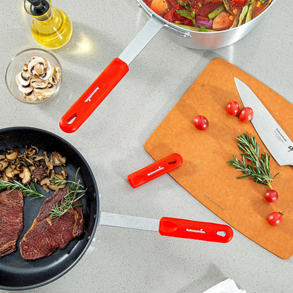 Restaurantware Silicone Pan Handle Cover Set 1-Count Heat-Resistant Removable Pan Handle Grips, Ergonomic Non-Slip Green Handle Protectors for Fry Pans and Sauce Pans