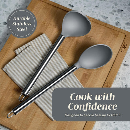 COOK WITH COLOR Silicone Cooking Utensils, Kitchen Utensil Set, Easy to Clean Silicone Kitchen Utensils, Cooking Utensils for Nonstick Cookware, Kitchen Gadgets Set, 38 Piece, Mint