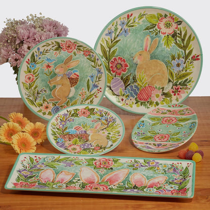 Certified International Joy of Easter Melamine 3 Piece Hostess Servware Set, Multicolor, Large