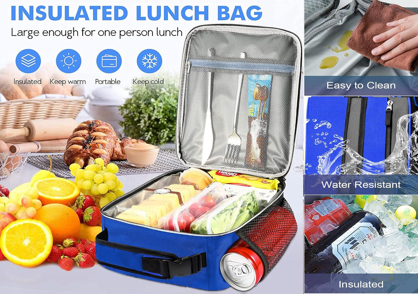 Lunch Box Insulated Lunch bag for Men Teen Kids Boys Adult Portable Stylish Small Lunchbox Special Design for Working Office school Picnic