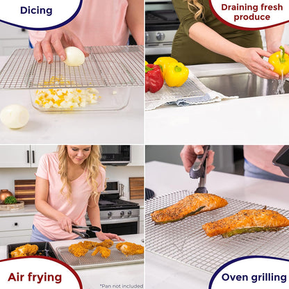 Kitchenatics 4-Tier Stackable Cooling Rack Space Saving Baking Set, 15x10"