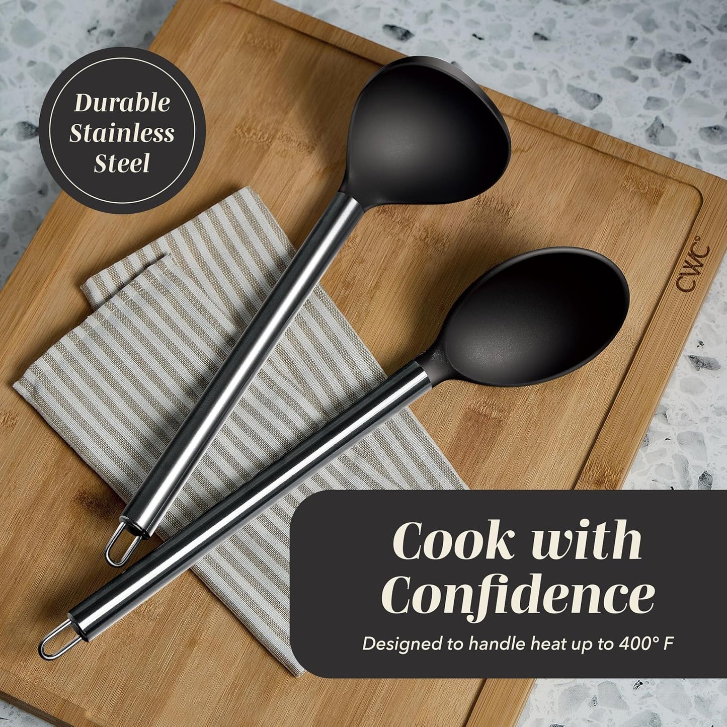 COOK WITH COLOR Silicone Cooking Utensils, Kitchen Utensil Set, Easy to Clean Silicone Kitchen Utensils, Cooking Utensils for Nonstick Cookware, Kitchen Gadgets Set, 38 Piece, Mint