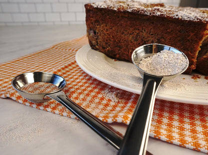 RSVP International Endurance® Stainless Steel Vintage One-Hand Sifter, 1 Cup | Top Cakes, Sift Flour, Marinade BBQ & More | Dishwasher Safe | Powder Sugar, Sift Flour, Spread Toppings & More