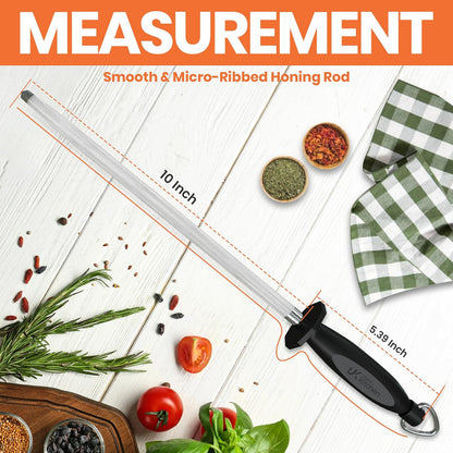 Utopia Kitchen Knife Sharpener Rod 12 Inch Honing Rod for Sharpening