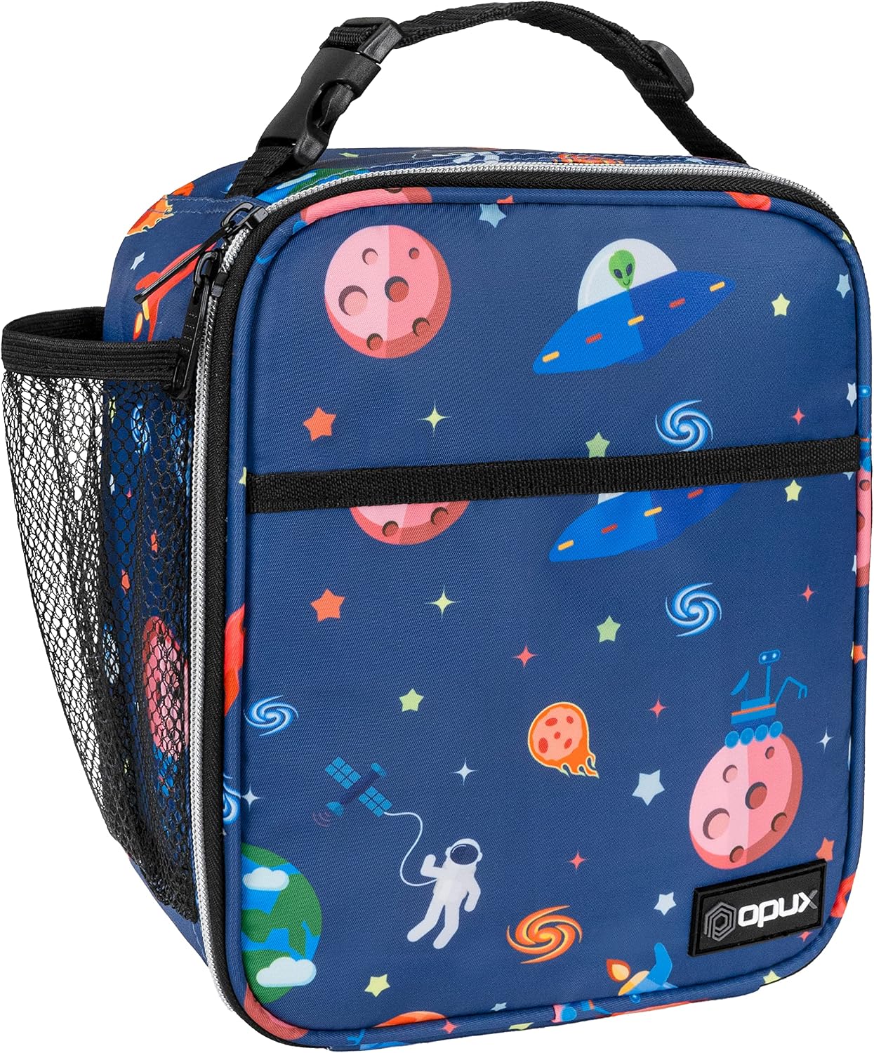 opux Premium Insulated Lunch Box, Soft School Lunch Bag for Kids Boys Girls, Leakproof Small Lunch Pail Men Women Work, Reusable Compact Cooler Tote Lunchbox for Office Adult, Black