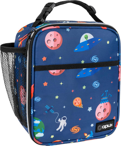 opux Premium Insulated Lunch Box, Soft School Lunch Bag for Kids Boys Girls, Leakproof Small Lunch Pail Men Women Work, Reusable Compact Cooler Tote Lunchbox for Office Adult, Black