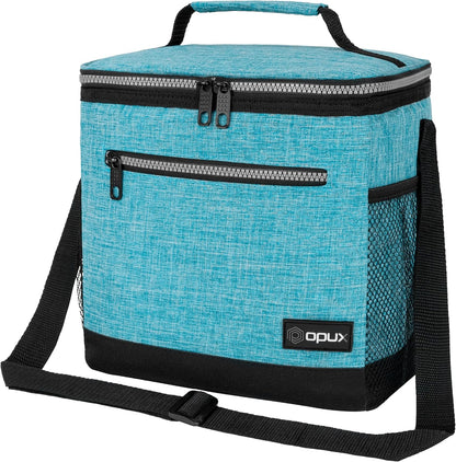 opux Insulated Lunch Box Men Women, Lunch Bag for Work School, Leakproof Soft Cooler Tote Adult, Large Lunch Pail Kids Boys Girls, Picnic Beach Food Bag with Shoulder Strap, Purple Floral