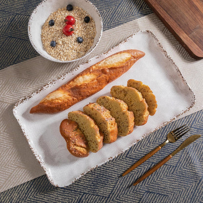 Melamine Serving Platters, set of 2, 17" x 10" Large Reusable BPA Free Rectangular Party Tray/Platters for Serving Appetizers, Fruits On Christmas and all Occasions,Red