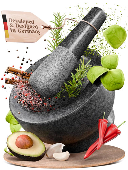 ChefSofi Mortar and Pestle Set (Gray, 2-Cups)