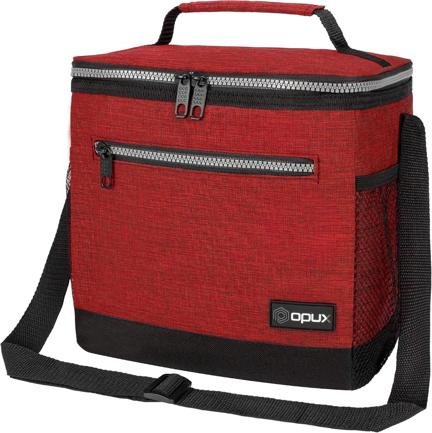 opux Insulated Lunch Box Men Women, Lunch Bag for Work School, Leakproof Soft Cooler Tote Adult, Large Lunch Pail Kids Boys Girls, Picnic Beach Food Bag with Shoulder Strap, Purple Floral