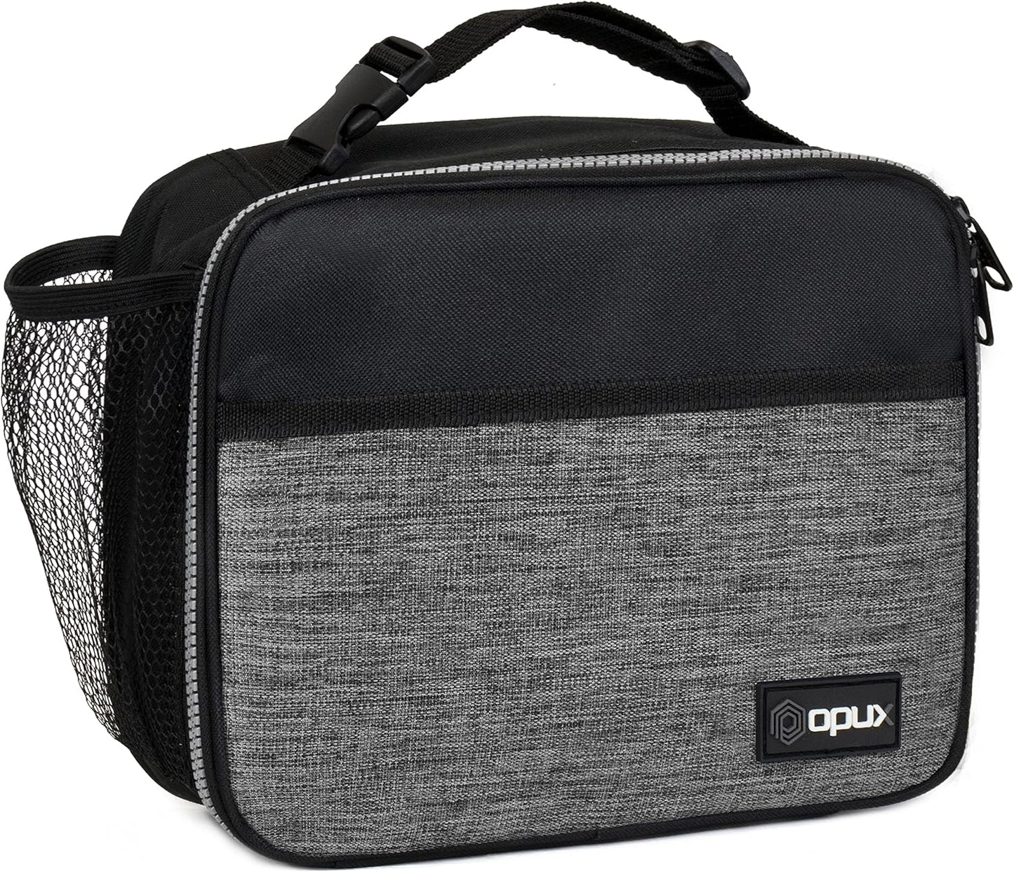opux Insulated Lunch Bag Kids, Lunch Box for School Boy Girl, Leakproof Small Reusable Compact Soft Mini Cooler Bag, Toddler Small Lunch Boxes Kit Pail with Front Side Pockets (Purple)
