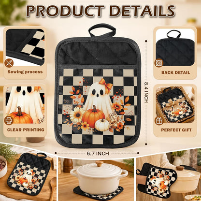 Gothic Cooking Skeleton Chef Pot Holders Heat Resistant