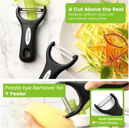 Spring Chef Swivel Potato Peeler & Julienne Vegetable Peeler w/Soft Handle