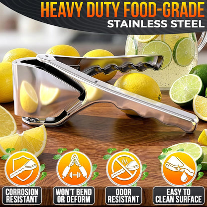 Fold-Flat Heavy Duty Handheld Lemon Squeezer Stainless Steel
