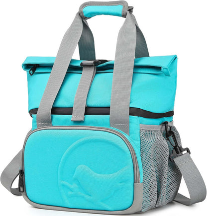 SUNNY BIRD Dual Compartment Lunch Bag Insulated Lunch Box for Women and Men (Purple)