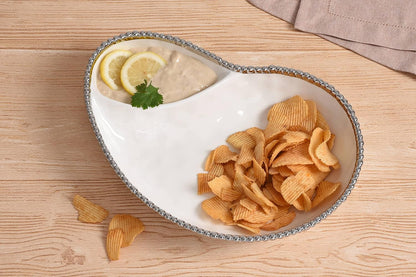 Pampa Bay Titanium-Plated Porcelain 2 Section Serving Piece
