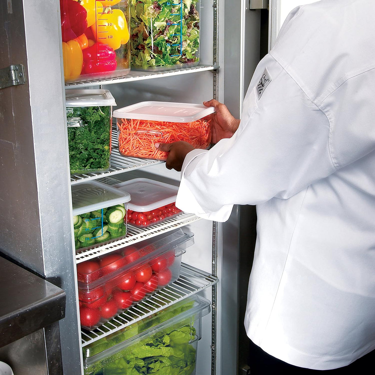 Rubbermaid Commercial Products Polycarbonate Food Storage Box/Tote, 2 Gallon, Clear, for Restaurant/Kitchen/Cafeteria