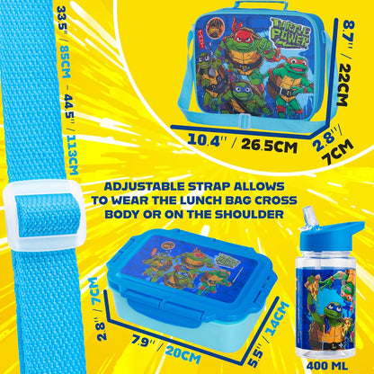 Get Trend SpongeBob Squarepants Water Bottle Lunch Box Lunch Bag Kids Set 3 Pcs Insulated Snack Bag for School Travel Gifts for Kids (Blue SpongeBob)
