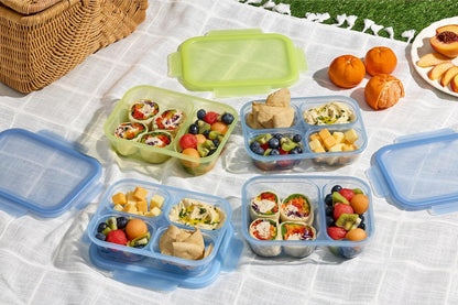 Ello Snap & Nest 10-Piece 4.5 Cup Plastic Meal Prep Set, Reusable Food Containers for Healthy Eating, Freezer, Dishwasher Safe, Berry Fields