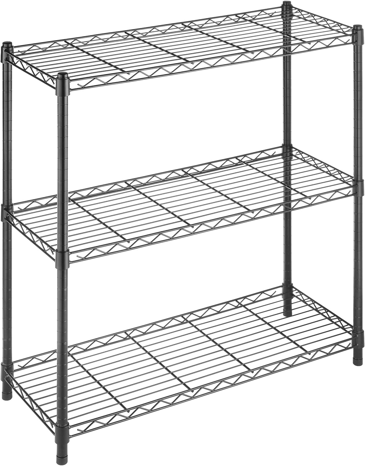 Whitmor 2-Wire Shelving Unit, Metal Storage Shelves, Stacking Shelf with Basket, Easy Assembly Home Organizer for Pantry, Kitchen, Garage, Plant