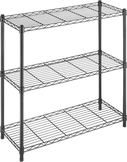 Whitmor 2-Wire Shelving Unit, Metal Storage Shelves, Stacking Shelf with Basket, Easy Assembly Home Organizer for Pantry, Kitchen, Garage, Plant
