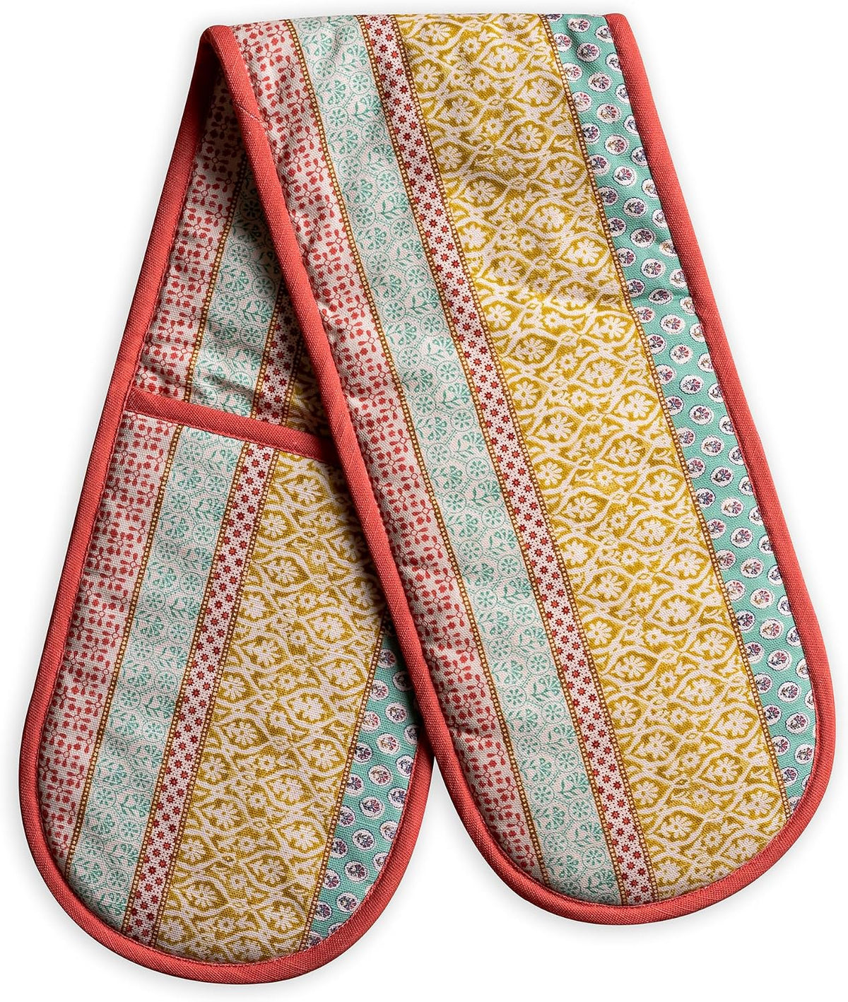 Maison d' Hermine 100% Cotton Oven Mitt & Pot Holder Set (7.5"x13" & 8"x8") - Colors C