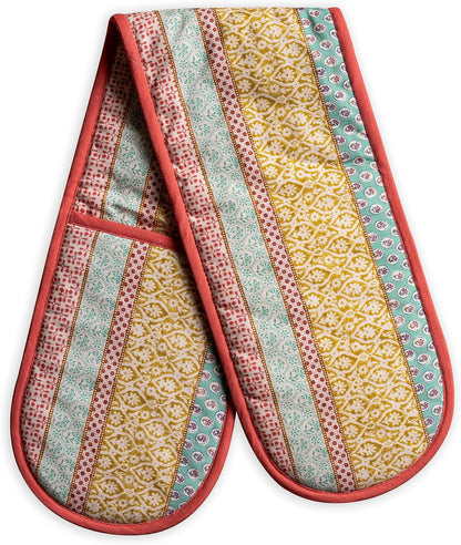 Maison d' Hermine 100% Cotton Oven Mitt & Pot Holder Set (7.5"x13" & 8"x8") - Colors C