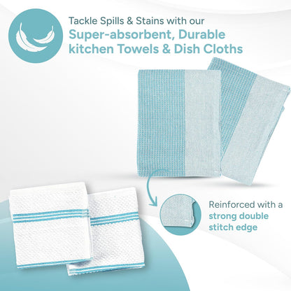Casa Platino Potholders for Kitchens, 8-Piece – 500°F Heat Resistant Oven Mitts and Pot Holders, Mini Oven Mitt with Silicone Grip, 2 Kitchen Towels & 2 Dish Cloths – Durable & Non-Slip – Canyon Rose