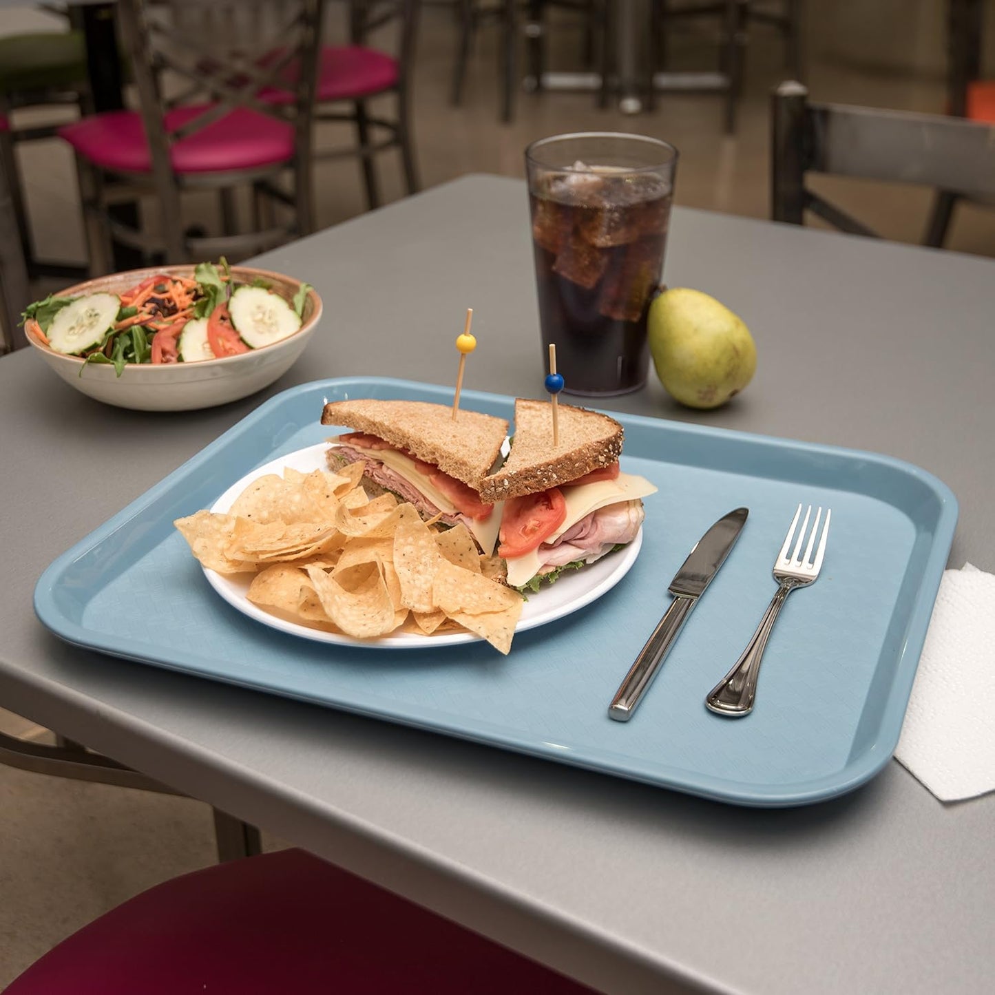 Carlisle FoodService Products Café Cafeteria Tray, Fast Food Tray for Restaurant or Commercial Use, 14" x 18", 1 Count, Black