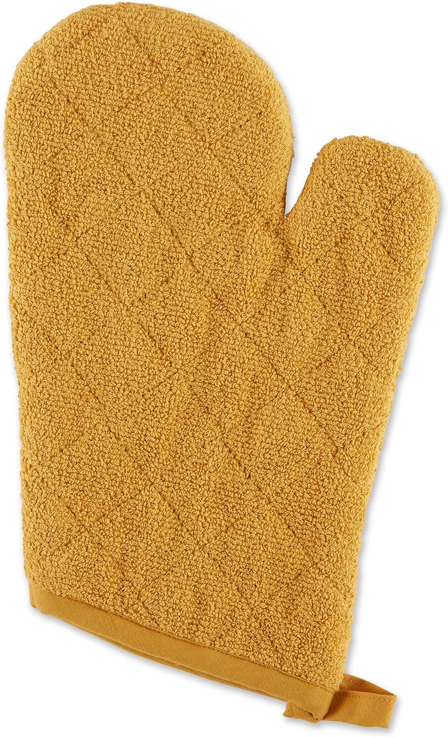 DII Basic Terry Collection 100% Cotton Quilted, Oven Mitt, Brown, 2 Piece