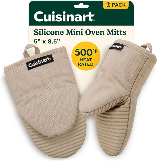 Cuisinart Mini Oven Mitts, 2-Pack 5"x8.5", Heat Resistant 500F